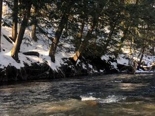 Pine River winter landscape Adjala-Tosorontio real estate.
